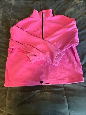 Forever 21 Hot Pink Quarter-Zip Sweatshirt